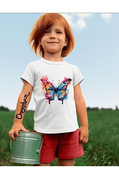 oneagılyazı Leptir Štampano Devojka Oversize kroj T-shirt