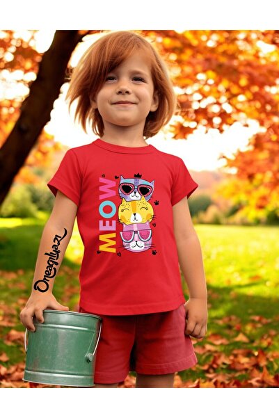 oneagılyazı Mjau mačka Štampano Devojka Oversize kroj T-shirt