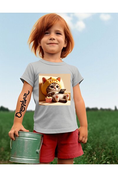 oneagılyazı mačka Štampano Devojka Oversize kroj T-shirt