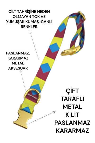 CARAMELOS İsimli Köpek Tasması, Köpek Künyesi, Isimlik, Küçük Irk Ve Orta Irk, Kişiye Özel Metal Kilit, 2 Cm