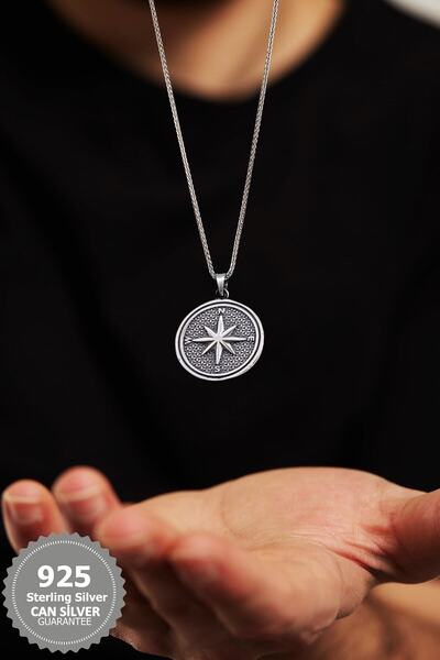 CAN SİLVER 925 Ayar Gümüş Pusula Kolye