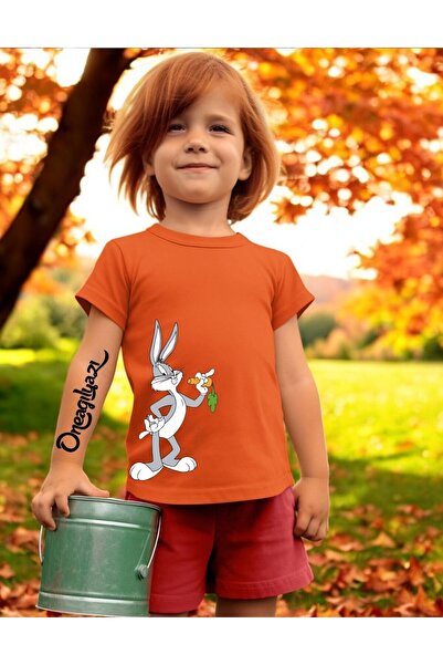 oneagılyazı Tricou supradimensionat pentru fetiță cu imprimeu Bugs Bunny