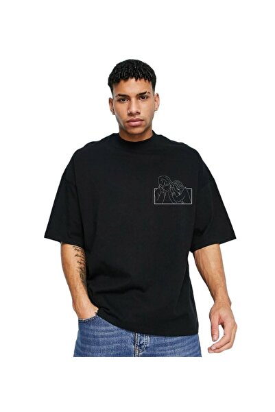 barsdepo Çizgisel Kişiye Özel Fotoğraf Çizim Baskılı T-shirt