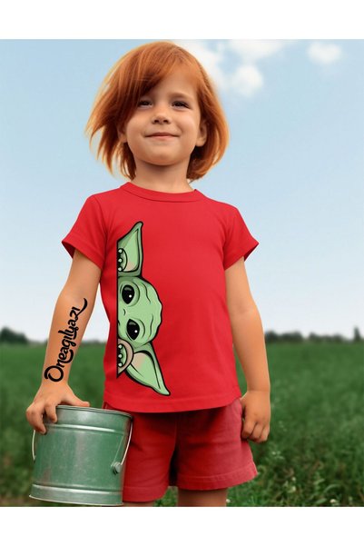 oneagılyazı Beba Joda Štampano Devojčica Oversize kroj T-shirt
