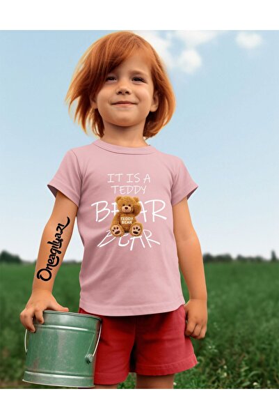 oneagılyazı تي شيرت بناتي كبير الحجم مطبوع عليه دمية دب