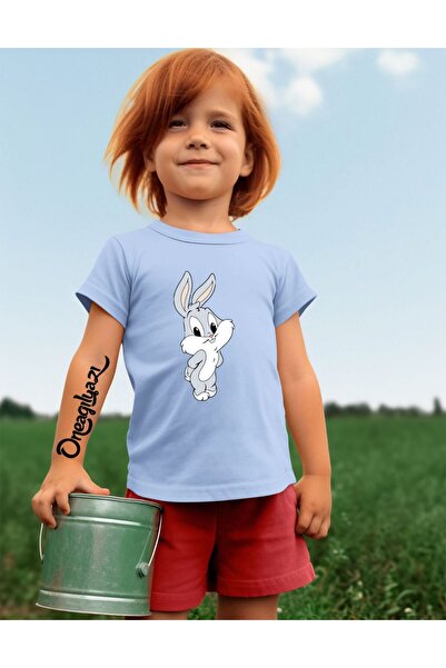 oneagılyazı Slatki zec Štampano Devojčica Oversize kroj T-shirt