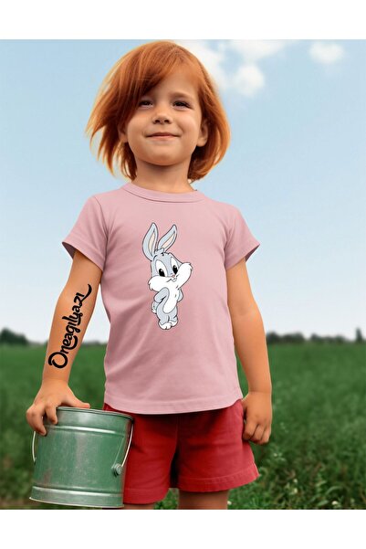 oneagılyazı Slatki zec Štampano Devojčica Oversize kroj T-shirt