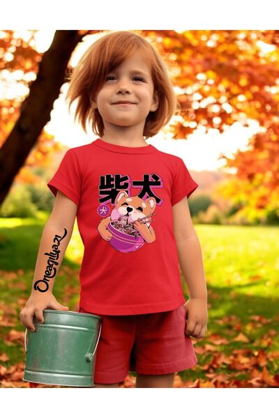 oneagılyazı Slatka životinja Štampano Devojčica Oversize kroj T-shirt