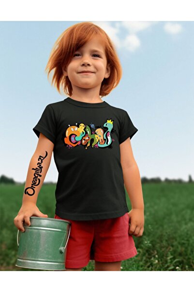 oneagılyazı Тениска с принт за момичета с уголемен