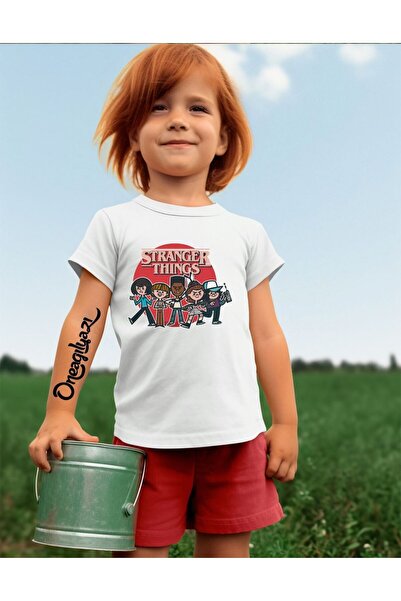 oneagılyazı Stranger Things Štampano Devojčica Oversize kroj T-shirt