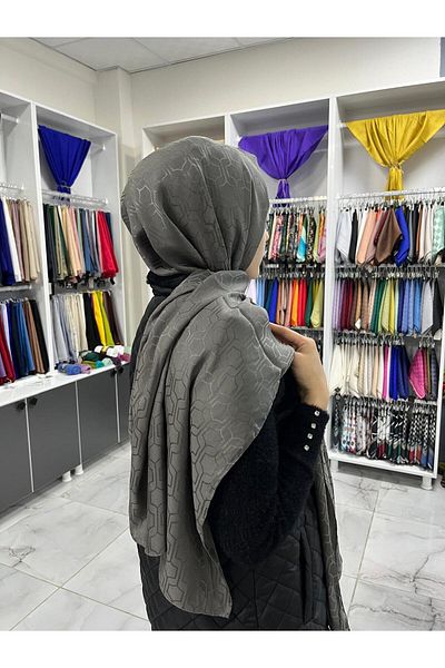 Still Italian Silky Honeycomb Print Jacquard Shawl - Double-Sided Use Suitable for Bright and Matte Faces