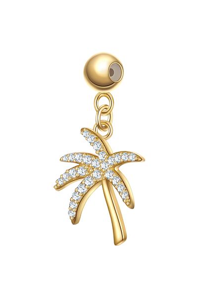 Glanzstücke München Silbercharm Charm Sterling Silber gelbgold Zirkonia weiß