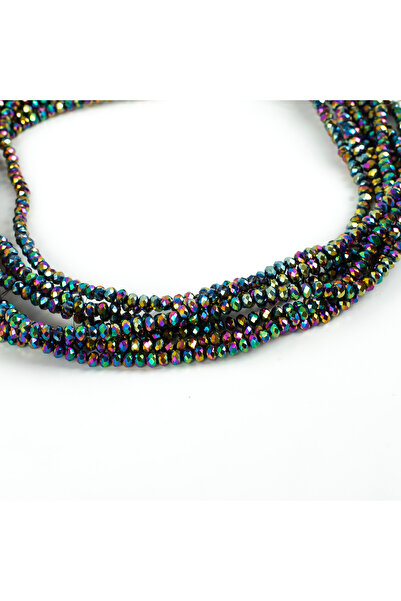 yfhobi 1 Dizi (130-135 Adet) - 3 mm Yassı Kristal Cam Boncuk Dizisi Kaplama M...