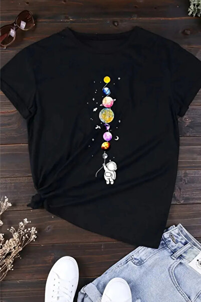 Wish BF Tricou cu rever cu imprimeu Astronaut și Planetă