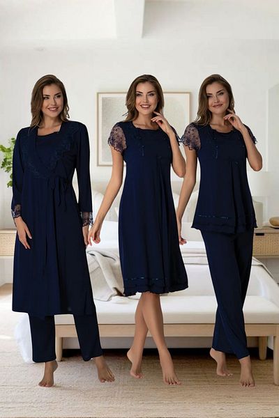 Effortt Pregnant Maternity Elegant Dressing Gown Pajamas Set Primum Set of 4 Maternity