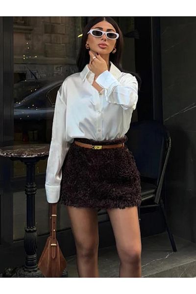 Nisantasimoda Cămașă din satin simplu premium