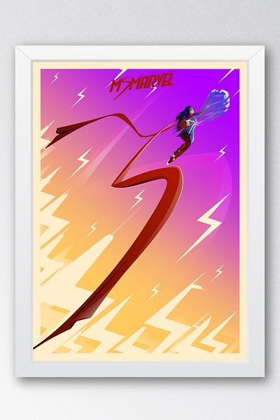 Saturn Pictură înrămate Ms Marvel - Ms. Marvel Poster Film Pictură