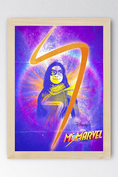 Saturn Ms Marvel Framed Painting - Ms. Marvel Movie Poster Painting