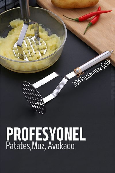 Transformacion 304 Stainless Steel Potato Masher - Carrot Banana Avocado 721297