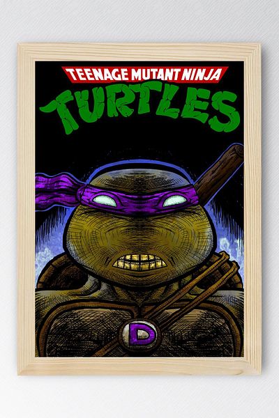 Saturn Ninja Turtles Donatello Framed Painting - Teenage Mutant Ninja Turtles Movie Poster Painting