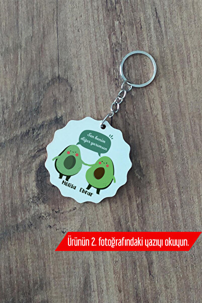 Kişiye Özel Avokadolar Anahtarlık Arkadaşa Doğum Günü Hediyesi