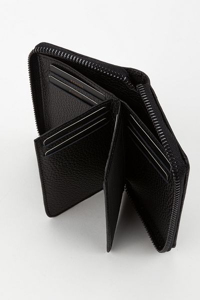 Fossil Boxed Genuine Leather Black Zippered Hand Portfolio Card Holder Wallet
