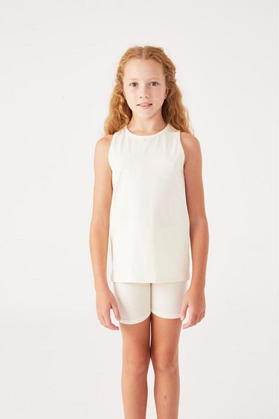 Almila Crew Neck Cotton Basic Παιδικό μηδενικό μανίκι 2009