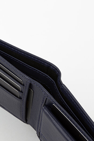 Fossil Boxed Genuine Leather Horizontal Navy Blue Hand Portfolio Card Holder Wallet