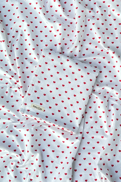 Baby Cais Collection Organic Cotton Baby Blanket Heart Patterned Baby Blanket...