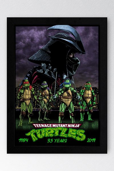 Saturn Pictură înrămată cu țestoase Ninja - Poster de film Teenage Mutant Ninja Turtles