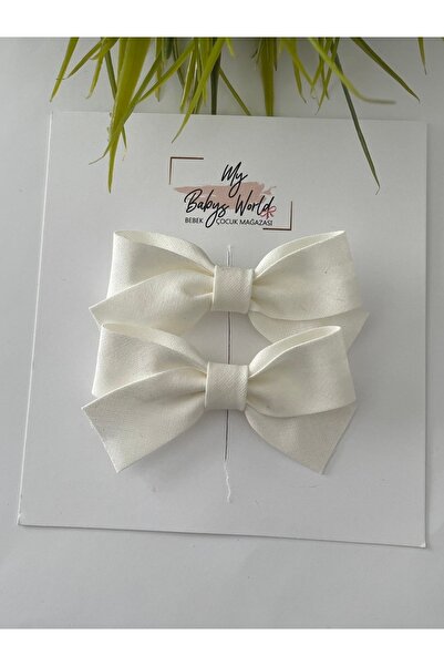 my baby’s world bebek çocuk mağzası Ekru Renk 2 Li Fiyonk Klips Toka