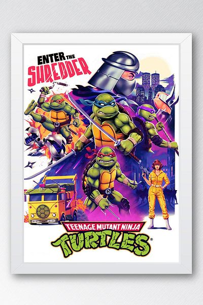 Saturn Ζωγραφική με κορνίζα Ninja Turtles - Ζωγραφική αφίσας ταινίας Teenage Mutant Ninja Turtles