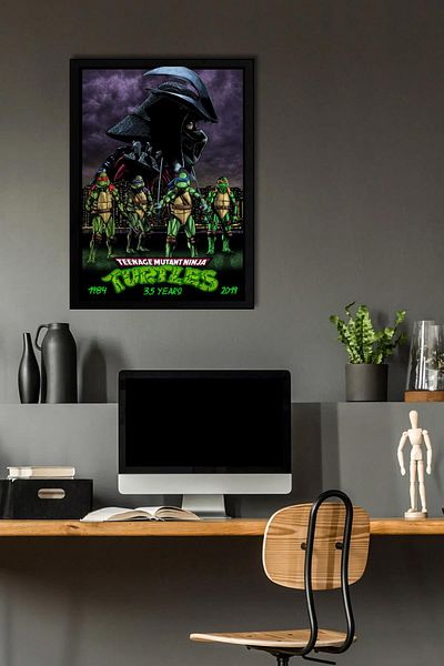Saturn Pictură înrămată cu țestoase Ninja - Poster de film Teenage Mutant Ninja Turtles
