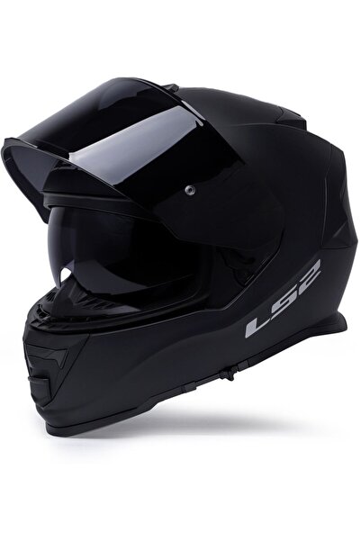 LS2 Storm 2 Mat Siyah Kapalı Motosiklet Kaskı Siyah Camlı
