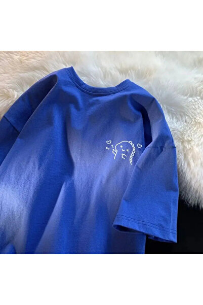 FECCY Tricou oversize din bumbac cu inimă de dinozaur