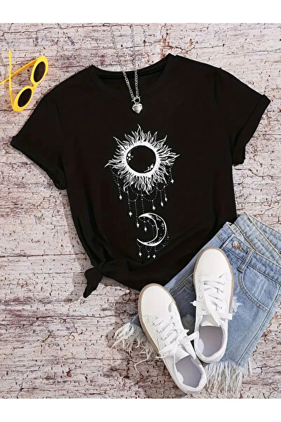 Wish BF Tricou pentru femei cu imprimeu grafic Sun Moon