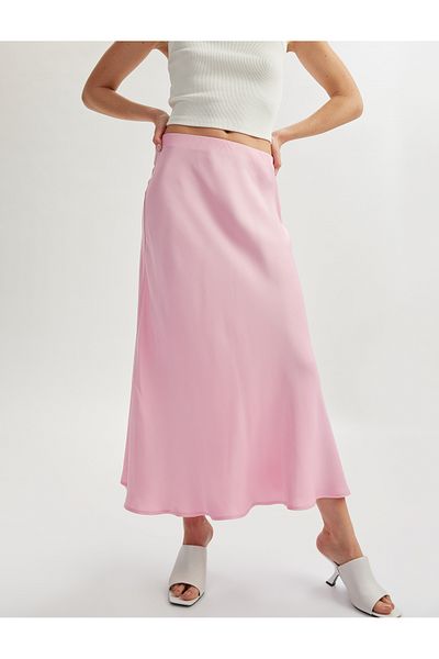 Koton Medium rise A form maxi satin skirt.
