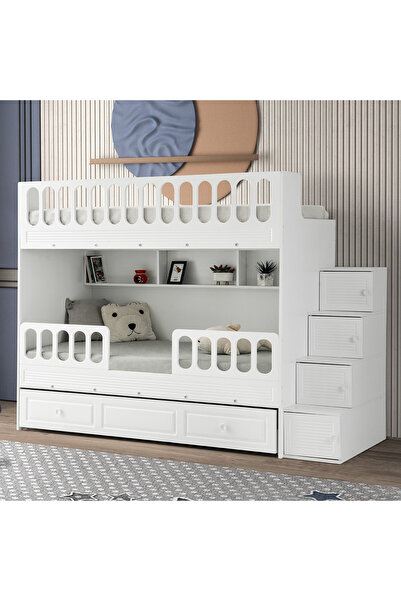 CSM MODULER MOBİLYA Panjur Yavrulu Ranza Çelik Destekli Membran Kaplama %100 MDF