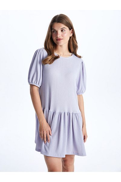 LC Waikiki New Season Crew Neck Plain Short Sleeve Women's Dress - S4Eg44Z8