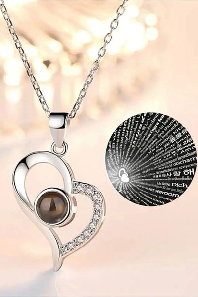 Luna 100 Languages I Love You Saying Love Necklace Couple Necklace Lover Necklace