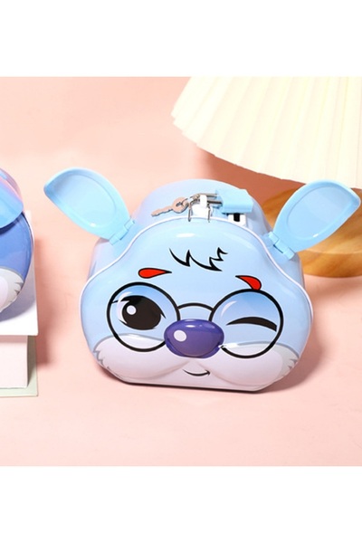 Livava Zečja kasica od Torba dela i zaključiva metalna kasica, plava, 14x12