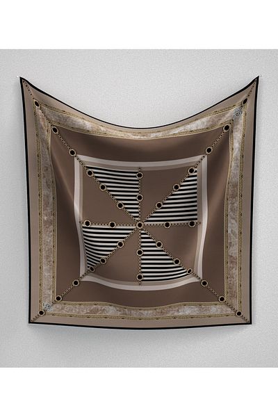 Levidor Ethnic Chain Pattern Trend Twill Scarf