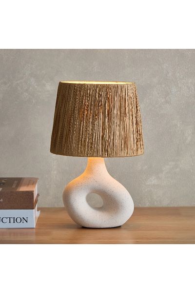Home Box Amelie Ceramic Table Lamp with Paper Lampshade - 31 cm
