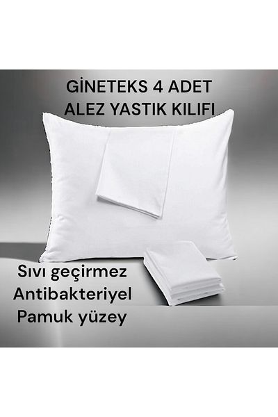 GİNETEKS 4 bucăți 50x70 cm fețe de pernă din bumbac cu fermoar ascuns și rezistente la lichide