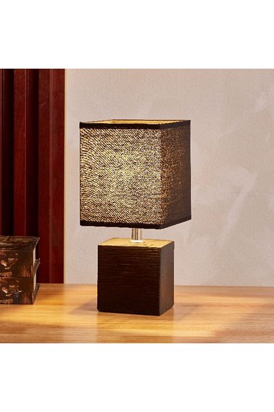 Home Box Novalie Ceramic Table Lamp with Square Lampshade - 26.5 cm