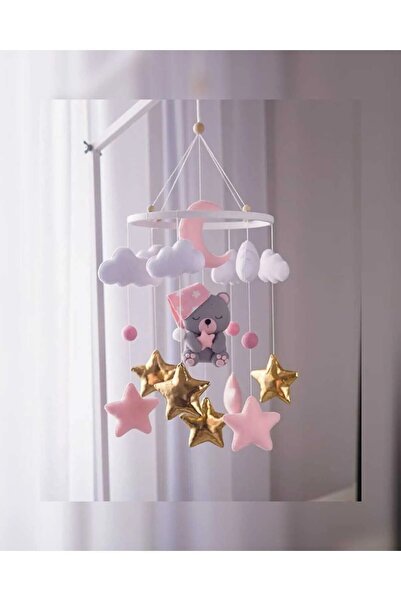 METFIQ (MÜZİKSİZ)Ayıcık gelişim odaklı beşik yanı keçe dönence bebek çocuk od...