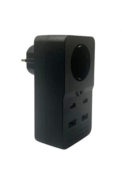 MEDUSHOP Heat Resistant Thermal Current Protection 1 Socket Input 2 USB Inputs 2 Type-C Inputs Pirz (Lisinya)