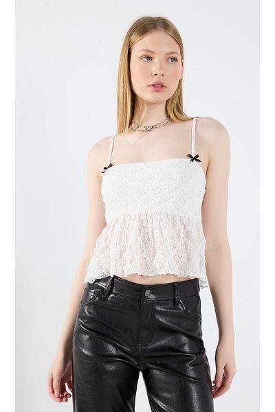 MAXLEVEL MODA Transparent Lace Bluz with Fyonk Detail