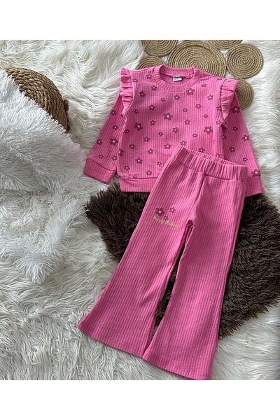 babymoon kids Flower Patterned Spanish Flare Ruffle Suit (1 Size Large Prefer)