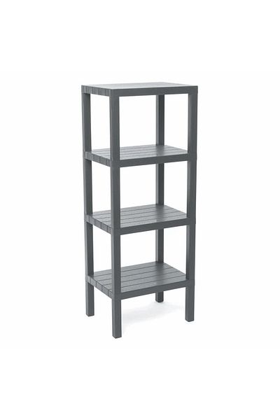 NEZADE STORE 4 Shelf Grey Modular Unit Plastic 38X29X100 cm (4767) - Lisinya